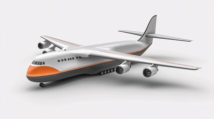 A cargo plane icon with a large fuselage on a white background