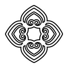 Flower pattern in line style