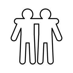 Friendship icon in line style