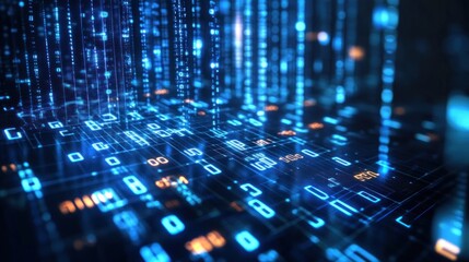 Obraz premium Abstract Digital Binary Code Background