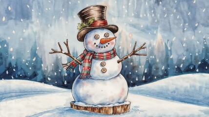 Obraz premium snowman in the snow
