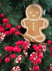 Galleta de gengibre, decoración de árbol navideño