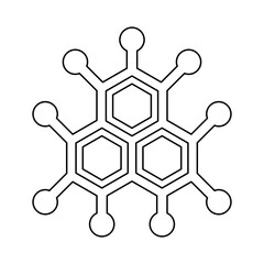 Computer chip icon in line style