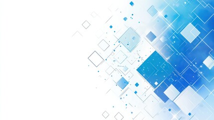 Abstract blue geometric shapes on a white background