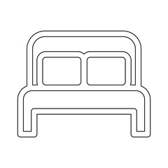 Double bed icon in line style