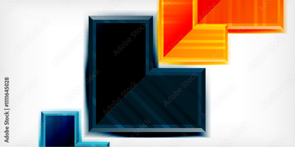 Poster Arrow symbols created with 3d effects and line texture geometric abstract background