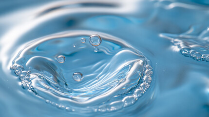 Close-up of bubbles forming in clear blue water during a sunny day