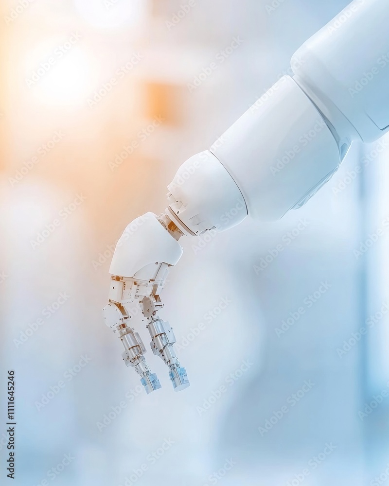 Aufkleber Innovative Robotic Arm Assembling Microchip Components in Cleanroom Setting