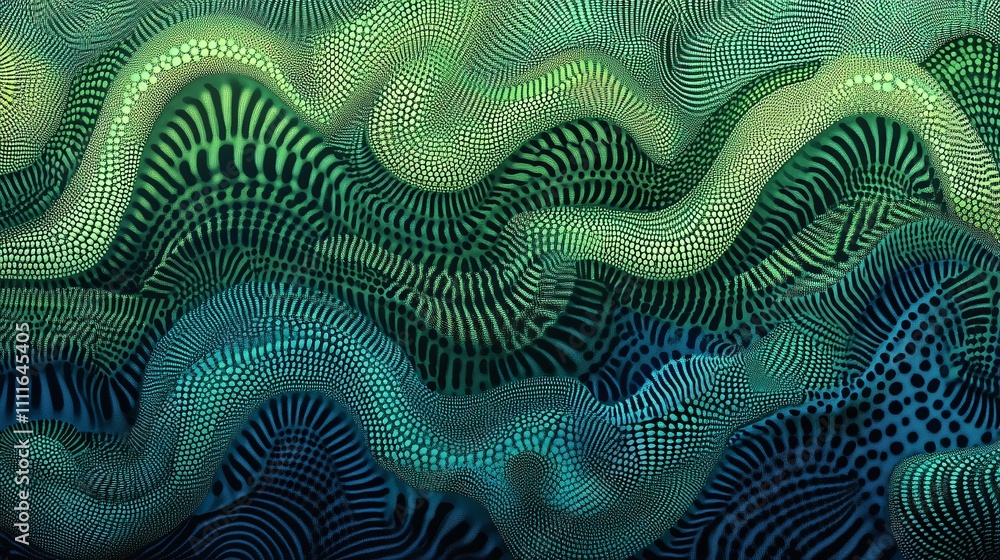 Poster cellular automata patterns that evolve into organic growth forms featuring gradient transitions from