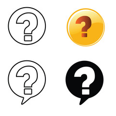 Cute cartoon vector set of question marks.