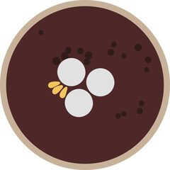 한국 전통 음식 팥죽 벡터 일러스트