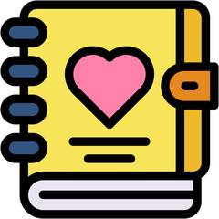 Vector Icon Diary, Education, Writing, Love And Romance, Romantic