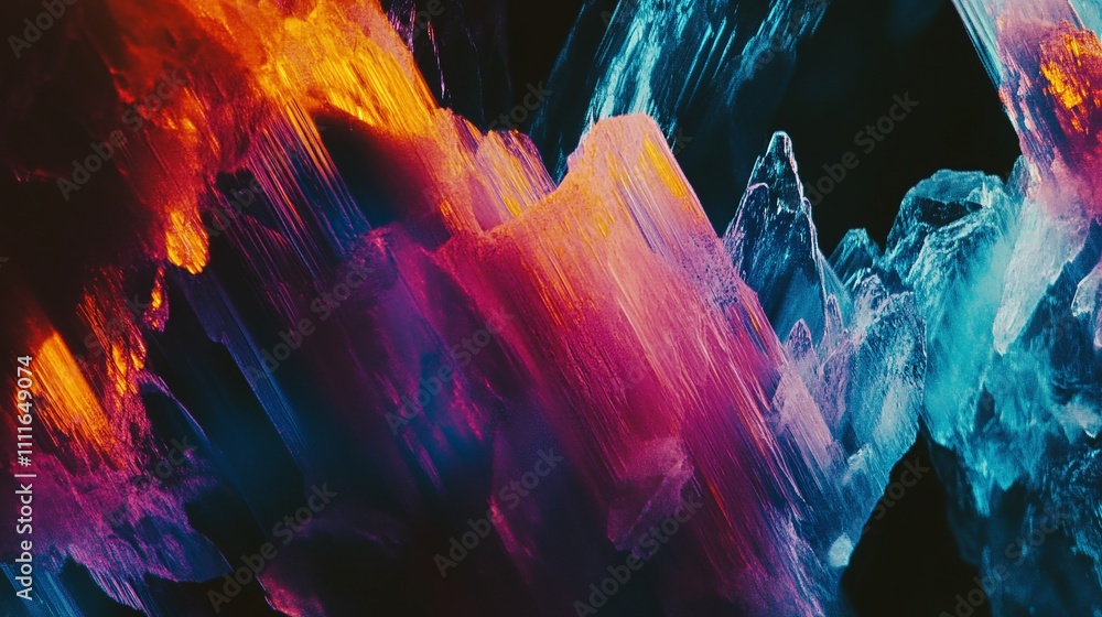 Aufkleber mineral crystal structures viewed through polarized light creating abstract patterns in unexpected n