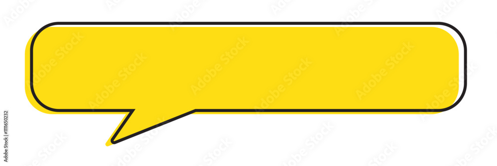 Poster long speech bubble vector icon. chat message with copy space. rectangular dialogue icon png