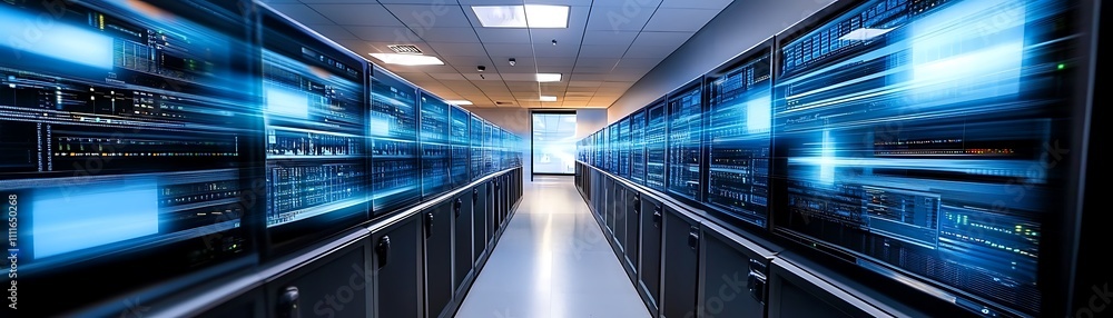 Poster a cloud storage system with a focus on the data centers or server farms that support it services, ge
