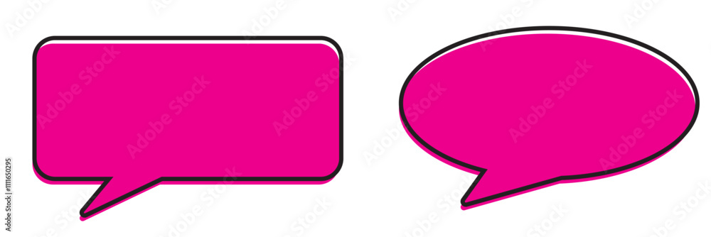 Poster long speech bubble vector icon. chat message with copy space. rectangular dialogue icon png