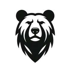 Stylized black bear head logo design.