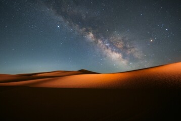 Milky Way Over Sand Dunes in Inner Mongolia