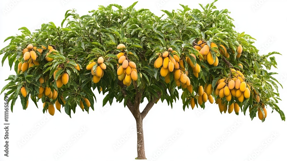 Aufkleber mango tree on transparent background with clippings path and alpha channel