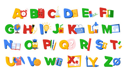 hand drawn alphabet vector