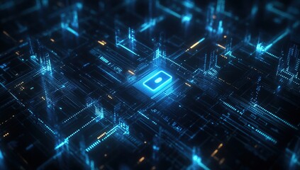 Digital Currency Network Futuristic Technology Abstract Background  Cybersecurity Blockchain Concept