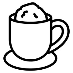 Biscuit and tea Line Icon