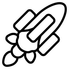 Rocket Line Icon