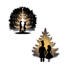 silhouette of a couple 