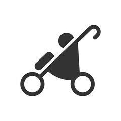 Baby stroller flat icon isolated vector illustration.