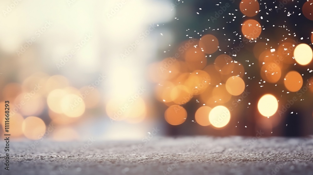 Poster shimmering holiday lights arranged in the shape of merry christmas with a blurred bokeh filled backg