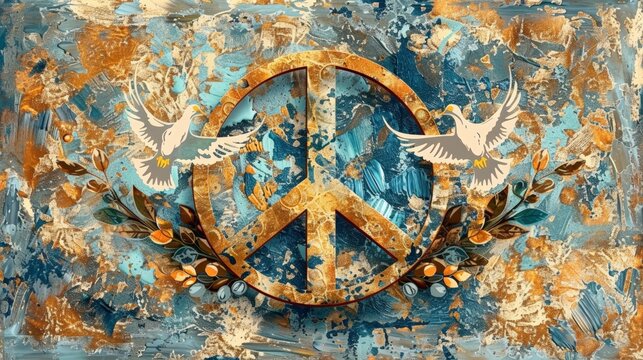 World Day of Peace. Intricate mandala design featuring doves and floral details, created with refined elegance.