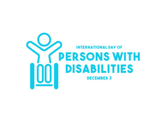 International Day of Persons with Disabilities. December 3. White background. Wheelchair line icon. Disabilities icon.