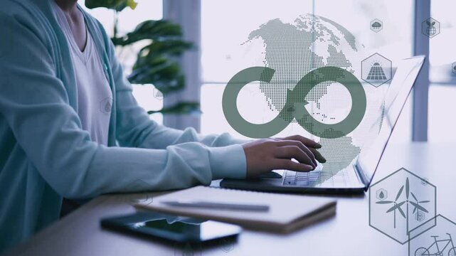 Circular economy concept. Sustainable and environmentally friendly future business growth and pollution reduction for future business and environmental growth.
