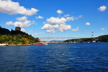 Fatih Sultan Mehmet Bosphorus Bridge in Istanbul, Turkey.