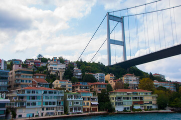Naklejka premium Fatih Sultan Mehmet Bosphorus Bridge in Istanbul, Turkey.