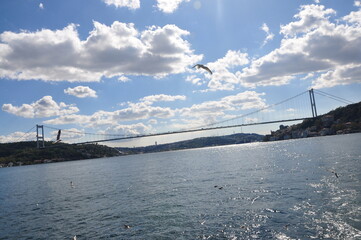 Fatih Sultan Mehmet Bosphorus Bridge in Istanbul, Turkey.