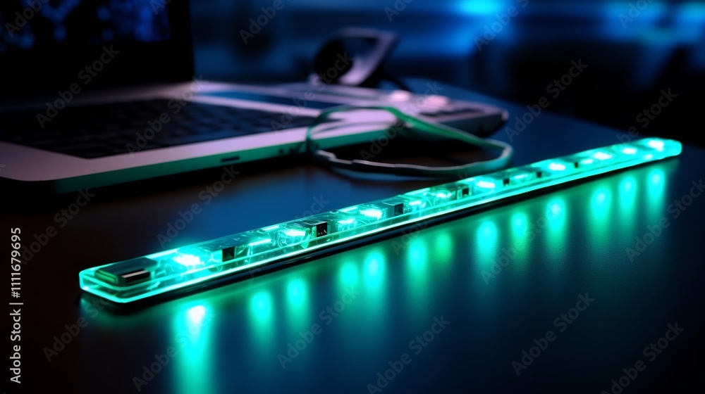 Poster cutting edge futuristic usb hub with sleek design and glowing connector tips perfect for enhancing c