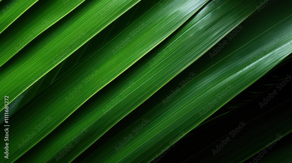 Poster lush green tropical leaves with striking texture and natural patterns creating a sense of calm and s