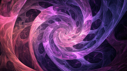 Fototapeta premium Abstract swirling fractal pattern in pink and purple hues.