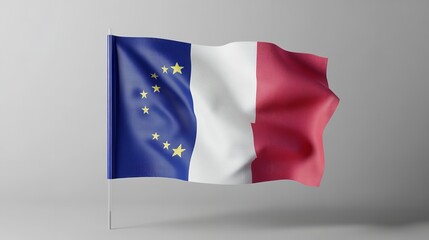 Fototapeta premium A large, colorful flag with the French tricolor