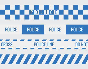 Police line and checkered seamless tape