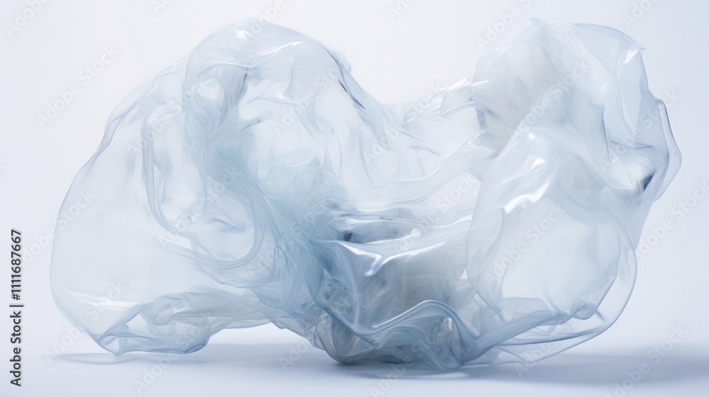 Aufkleber elegant and ethereal abstract composition of soft, flowing translucent material illustrating fluidit