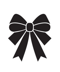 Elegant Black Bow Silhouette, Ornament, vector.