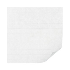 White note paper on white background