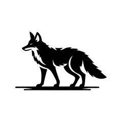 Obraz premium Coyote logo icon black white design
