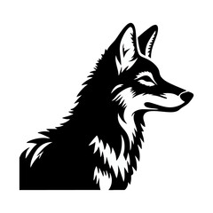 Naklejka premium Coyote logo icon black white design