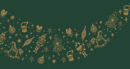 Nutcracker. Gold christmas wallpapers for your desktop. interior poster