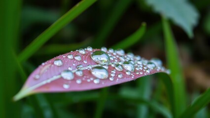 Vibrant Red Leaf with Dew Drops: Perfect for Nature Photography, Wall Art, and Desktop Backgrounds