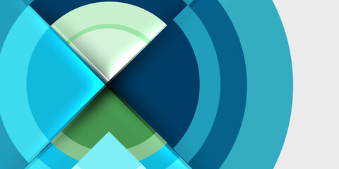Fototapeta premium Circle and semi circle geometric background. Vector Illustration For Wallpaper, Banner, Background, Card, Book Illustration, landing page