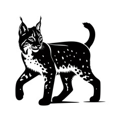 lynx silhouette logo icon black white design